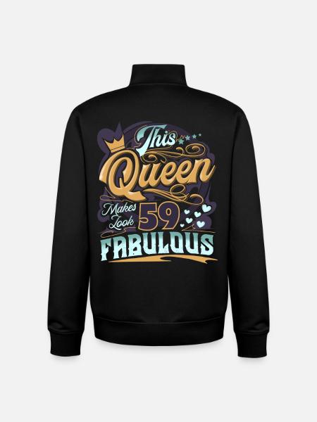 59th Birthday Queen - Unisex Organic Zip Sweatshirt by Stanley/Stella - black
