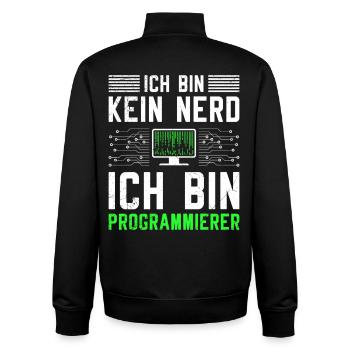 Computer ICH BIN KEIN NERD ICH BIN PROGRAMMIERER - Unisex Organic Zip Sweatshirt von Stanley/Stella - Schwarz - Hinten - AI Model Male 185 light (185cm)
