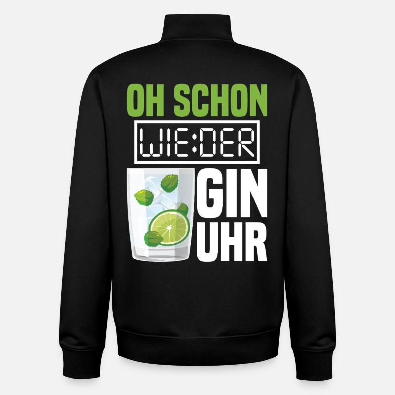 Gin Clock - Unisex Organic Zip Sweatshirt by Stanley/Stella - black