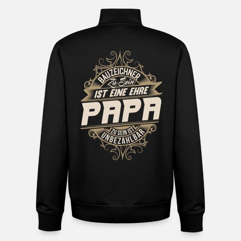Draughtsman Dad - Unisex Organic Zip Sweatshirt by Stanley/Stella - black