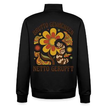 Gross growth Net plucked - Unisex Organic Zip Sweatshirt by Stanley/Stella - black - Back - AI Model Male 185 light (185cm)