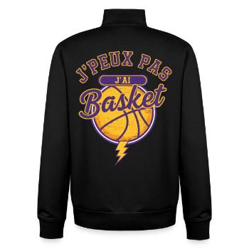 I can't I have Basketball - Unisex Organic Zip Sweatshirt by Stanley/Stella - black - Back - AI Model Male 185 light (185cm)