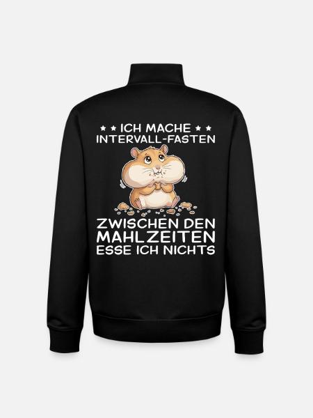 Funny hamster: intermittent fasting between snacks - Unisex Organic Zip Sweatshirt by Stanley/Stella - black