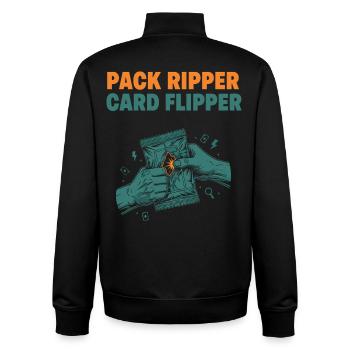 Pack Ripper Card Flipper Trading Card Collector - Unisex Organic Zip Sweatshirt by Stanley/Stella - black - Back - AI Model Male 185 light (185cm)