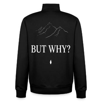 BUT WHY? Penguin Mountains Line Art - Unisex Organic Zip Sweatshirt by Stanley/Stella - black - Back - AI Model Male 185 light (185cm)