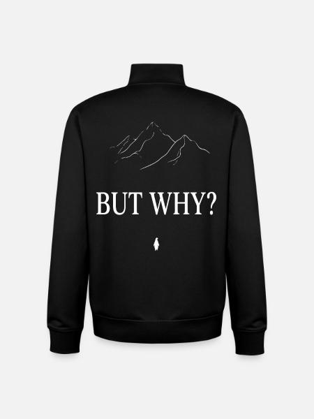 BUT WHY? Penguin Mountains Line Art - Unisex Organic Zip Sweatshirt by Stanley/Stella - black
