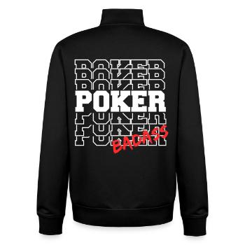 Poker Badass BLC - Sweat zippé unisexe en coton bio Stanley/Stella - noir - Dos - AI Model Male 185 light (185cm)