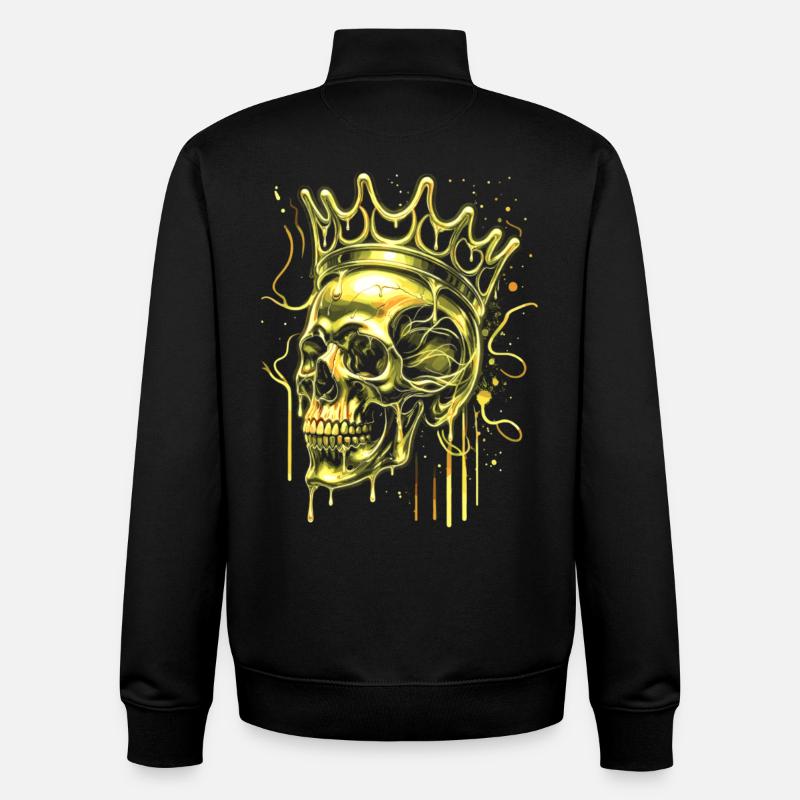 Roi du Crâne d’Or - Sweat zippé unisexe en coton bio Stanley/Stella - noir