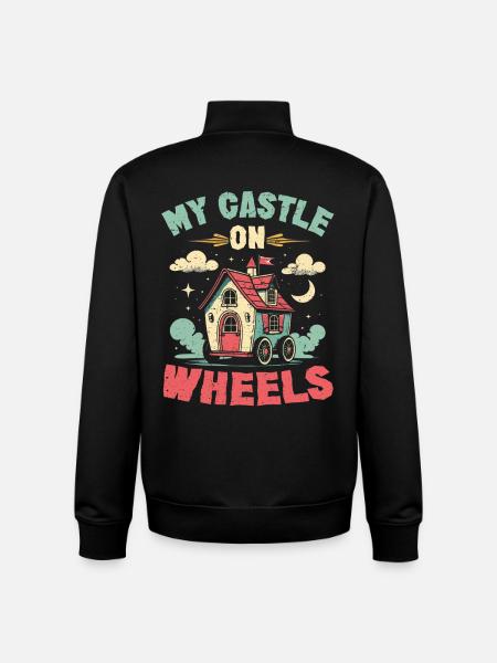 Tiny House Mon château sur roues - Sweat zippé unisexe en coton bio Stanley/Stella - noir