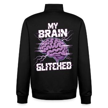 My Brain Glitched Shirt - Unisex Organic Zip Sweatshirt by Stanley/Stella - black - Back - AI Model Male 185 light (185cm)