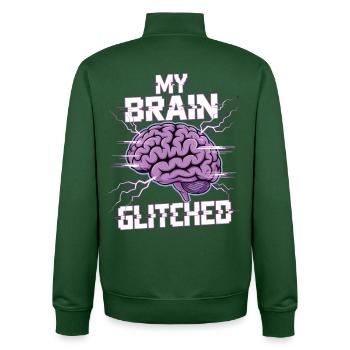 My Brain Glitched Shirt - Unisex Organic Zip Sweatshirt von Stanley/Stella - Flaschengrün - Hinten - AI Model Male 185 dark (185cm)