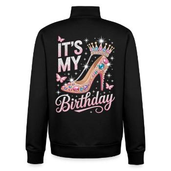 Birthday Girl Shirt – Glamour Party Look - Unisex Organic Zip Sweatshirt by Stanley/Stella - black - Back - AI Model Male 185 light (185cm)
