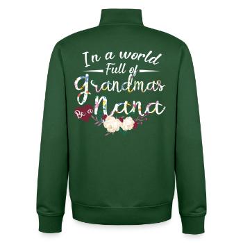 Cadeau de la chemise fleurie de grand-mère pour la fête des mères de grand-mère - Sweat zippé unisexe en coton bio Stanley/Stella - vert bouteille - Dos - AI Model Male 185 dark (185cm)