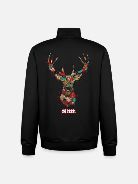 Hirsch Graffiti - Unisex Organic Zip Sweatshirt von Stanley/Stella - Schwarz