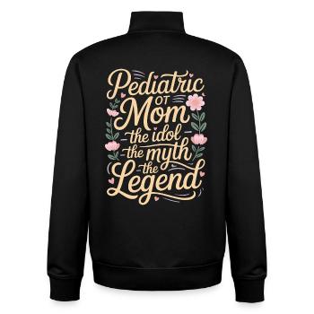 Pediatric OT Mom The Idol The Early Intervention - Unisex Organic Zip Sweatshirt von Stanley/Stella - Schwarz - Hinten - AI Model Male 185 light (185cm)