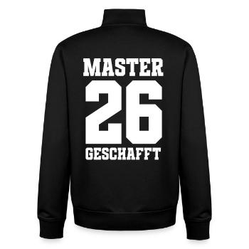 Master Geschafft 2026 Abschluss Master T-Shirt - Unisex Organic Zip Sweatshirt von Stanley/Stella - Schwarz - Hinten - AI Model Male 185 light (185cm)
