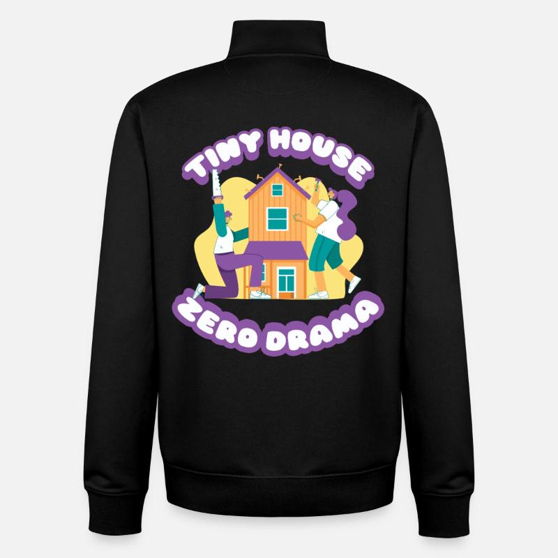 Tiny House Zero Drama - Unisex Organic Zip Sweatshirt von Stanley/Stella - Schwarz