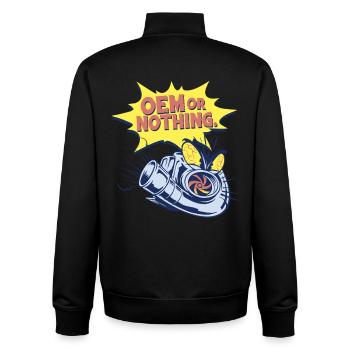 Auto Restoration OEM Or Nothing - Unisex Organic Zip Sweatshirt by Stanley/Stella - black - Back - AI Model Male 185 light (185cm)