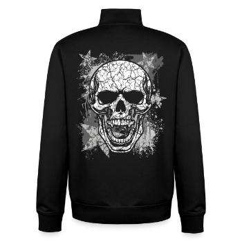Grunge Skull Graphic - Unisex Organic Zip Sweatshirt by Stanley/Stella - black - Back - AI Model Male 185 light (185cm)
