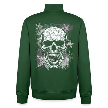 Grunge Schädel Grafik - Unisex Organic Zip Sweatshirt von Stanley/Stella - Flaschengrün - Hinten - AI Model Male 185 dark (185cm)