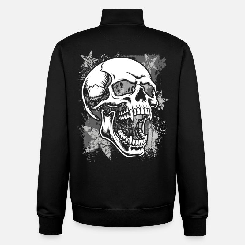 Grunge Skull Paint Splash - Unisex Organic Zip Sweatshirt by Stanley/Stella - black
