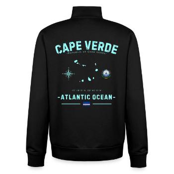 Océan Atlantique du Cap-Vert - Sweat zippé unisexe en coton bio Stanley/Stella - noir - Dos - AI Model Male 185 light (185cm)