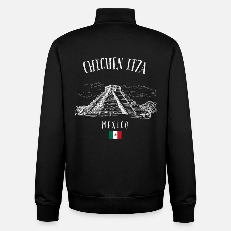 Chichen Itza Pyramid Mexico - Unisex Organic Zip Sweatshirt by Stanley/Stella - black