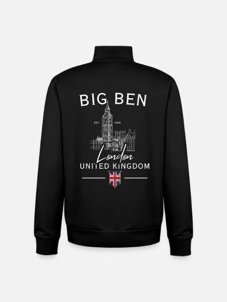 Big Ben London Skyline - Unisex Organic Zip Sweatshirt by Stanley/Stella - black