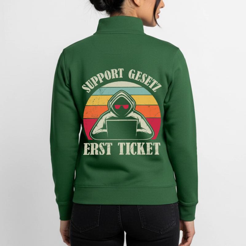 Computer Science Coder SUPPORT GESETZ ERST TICKET Unisex Organic Zip Sweatshirt von Stanley/Stella