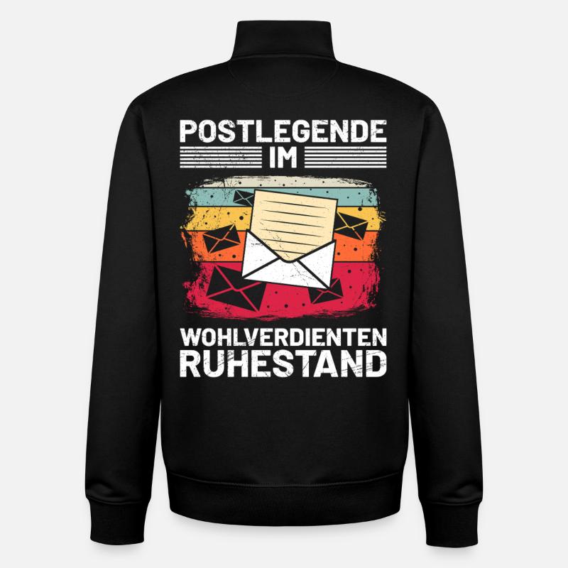 Postman POSTAL LEGEND IN WELL-DESERVED - Unisex Organic Zip Sweatshirt by Stanley/Stella - black