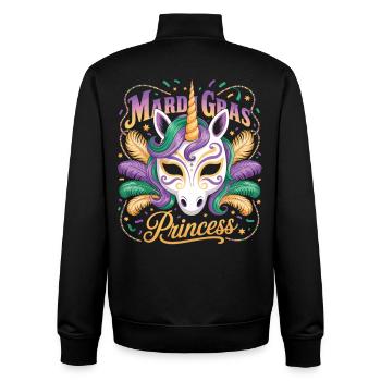 T-shirt Mardi Gras Princesse Licorne Masque Carnaval - Sweat zippé unisexe en coton bio Stanley/Stella - noir - Dos - AI Model Male 185 light (185cm)