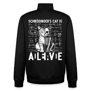 Schrödinger's Cat Alive Dead - Unisex Organic Zip Sweatshirt by Stanley/Stella - black - Back - AI Model Male 185 light (185cm)