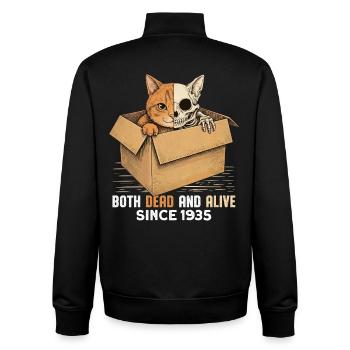 Schrödinger's Cat Both Dead And Alive Since 1935 - Unisex Organic Zip Sweatshirt by Stanley/Stella - black - Back - AI Model Male 185 light (185cm)