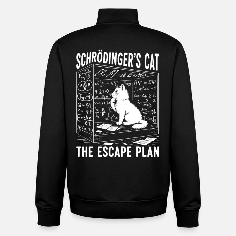 Schrödinger's Cat The Escape Plan - Unisex Organic Zip Sweatshirt by Stanley/Stella - black
