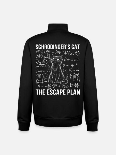 Schrödinger's Cat The Escape Plan - Unisex Organic Zip Sweatshirt by Stanley/Stella - black