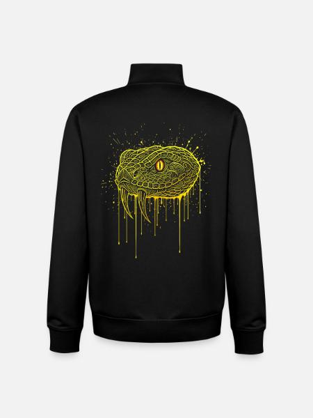 Golden Viper Snake Head - Unisex Organic Zip Sweatshirt by Stanley/Stella - black