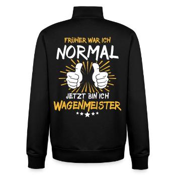 Wagenmeister Spruch - Sweat zippé unisexe en coton bio Stanley/Stella - noir - Dos - AI Model Male 185 light (185cm)