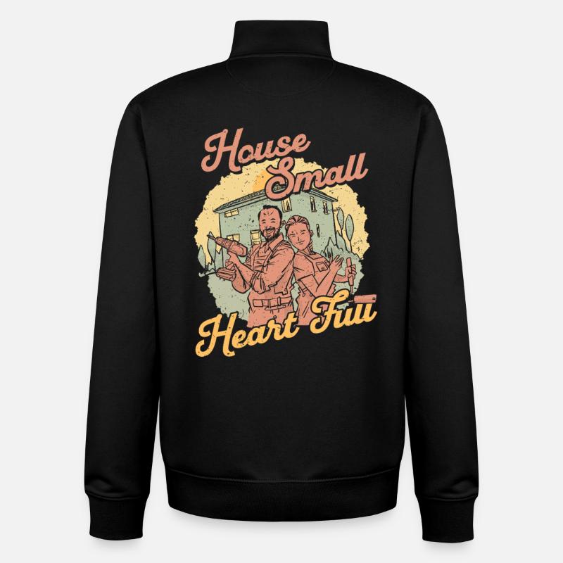 Tiny House Small Heart Full - Unisex Organic Zip Sweatshirt by Stanley/Stella - black