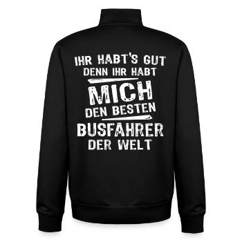 Busfahrer - Unisex Organic Zip Sweatshirt von Stanley/Stella - Schwarz - Hinten - AI Model Male 185 light (185cm)