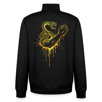Snake Catcher Gold - Unisex Organic Zip Sweatshirt by Stanley/Stella - black - Back - AI Model Male 185 light (185cm)