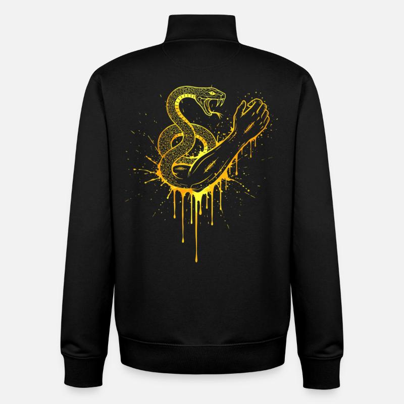 Or des Attrape-serpents - Sweat zippé unisexe en coton bio Stanley/Stella - noir
