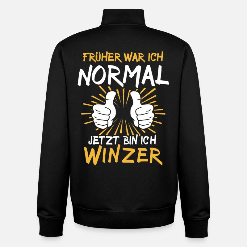 Winzer Spruch - Unisex Organic Zip Sweatshirt by Stanley/Stella - black