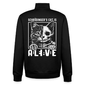 Schrödinger's Cat Dead And Alive - Unisex Organic Zip Sweatshirt by Stanley/Stella - black - Back - AI Model Male 185 light (185cm)
