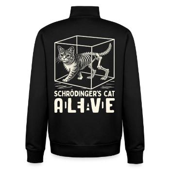 Schrödinger's Cat Dead And Alive - Unisex Organic Zip Sweatshirt by Stanley/Stella - black - Back - AI Model Male 185 light (185cm)