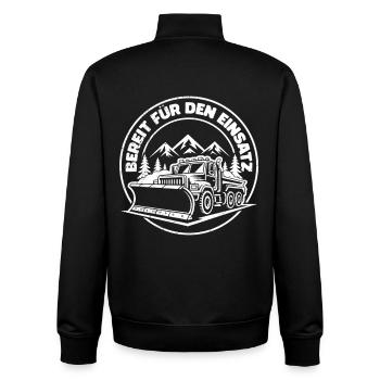 Winterdienst BEREIT FÜR DEN EINSATZ Lustiges - Unisex Organic Zip Sweatshirt von Stanley/Stella - Schwarz - Hinten - AI Model Male 185 light (185cm)