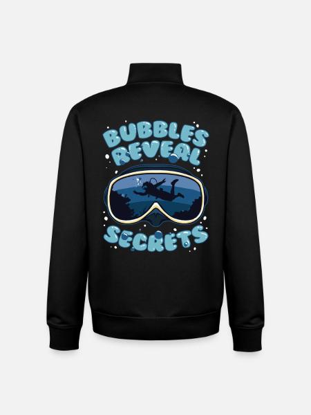 Divers Diving Bubbles Reveal Secrets - Unisex Organic Zip Sweatshirt by Stanley/Stella - black