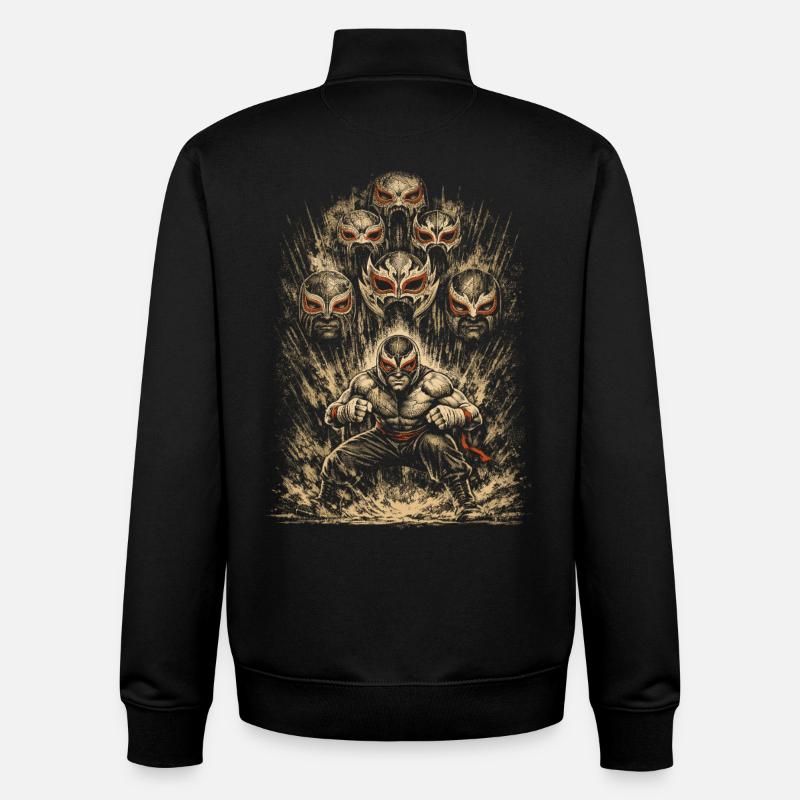Lucha Libre Luchador - Sweat zippé unisexe en coton bio Stanley/Stella - noir