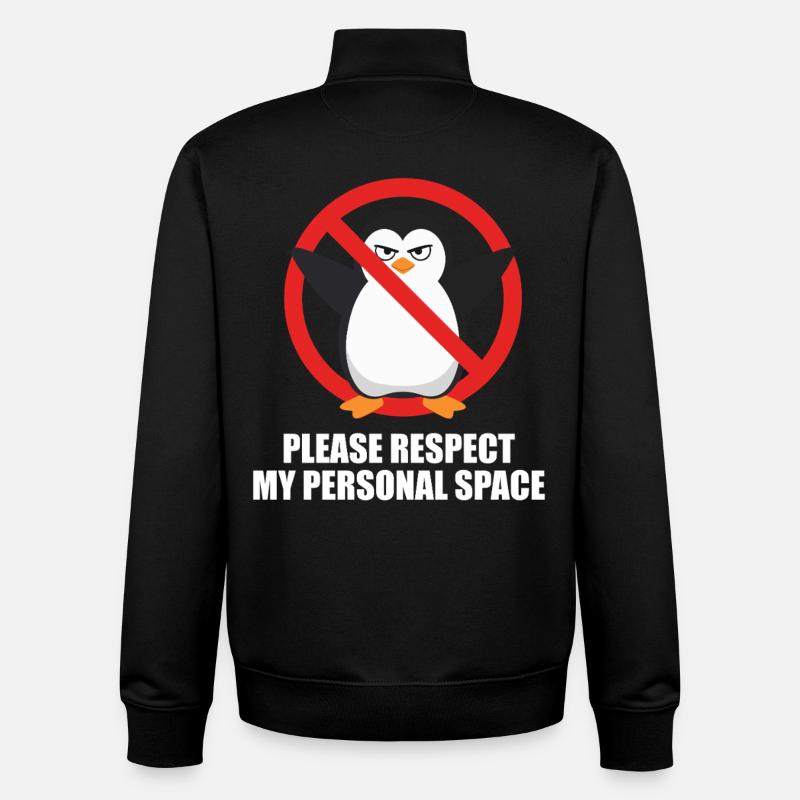 Please Respect My Personal Space Pinguin - Unisex Organic Zip Sweatshirt von Stanley/Stella - Schwarz