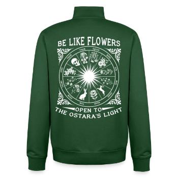 Be Like Flowers Happy Easter Ostara - Unisex Organic Zip Sweatshirt by Stanley/Stella - bottle green - Back - AI Model Male 185 dark (185cm)