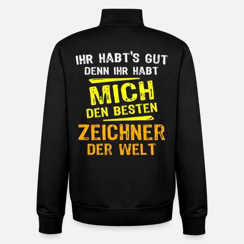 Don du dessinateur - Sweat zippé unisexe en coton bio Stanley/Stella - noir